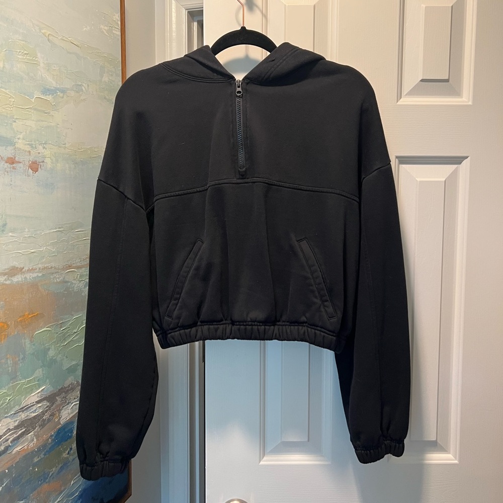 ALO Yoga Black Hoodie Half-Zip
